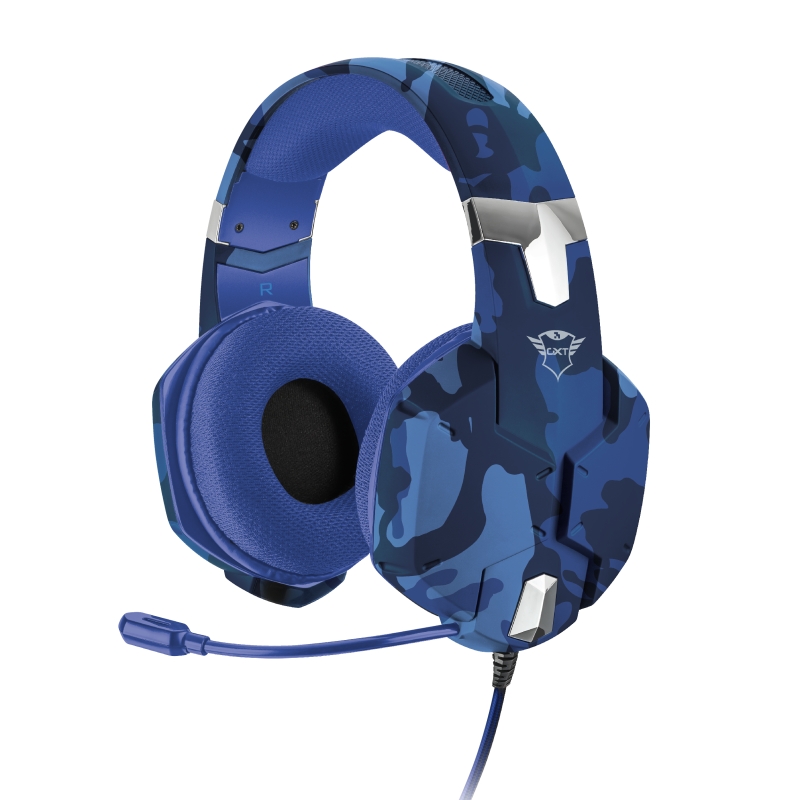 Headset Gamer Trust GXT 322B Carus Camuflado Azul