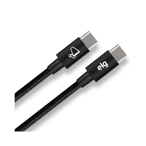 Cabo ELG USB-C para USB-C, 60W, 1 Metro, Preto, TC60B