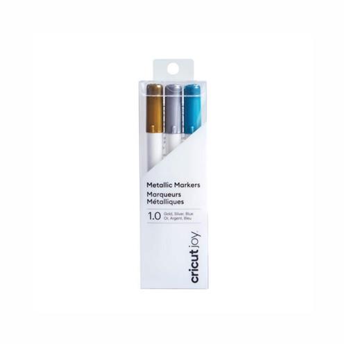 Canetinhas Metálicas para Cricut Joy 1.0 mm Ouro, Prata e Azul