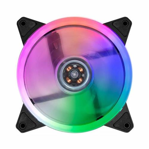 Cooler Fan K-mex AA-FAF1 Rainbow 120 mm, Baixo Ruído, Alta Refrigeração, 4-Pinos