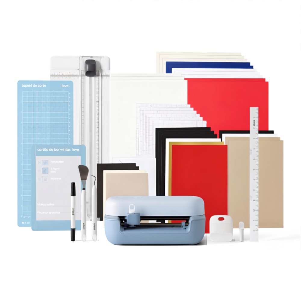 Cricut Joy 2, Pacote Essencial, Máquina de Corte Inteligente, Bluetooth, 75+ Materiais, 2012185, Azul