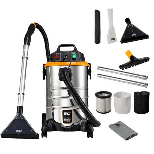 Extratora de Carpetes e Estofados WAP Carpet Cleaner Pro 30, 1600W, 30 Litros, Pó e Água, Alta Sucção, Corpo Inox, 127V