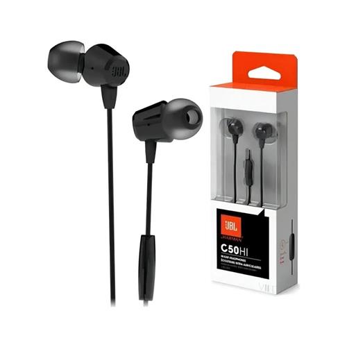 Fone de ouvido JBL C50HI, in-ear 8.6 mm, 20 Hz–20 kHz, Preto
