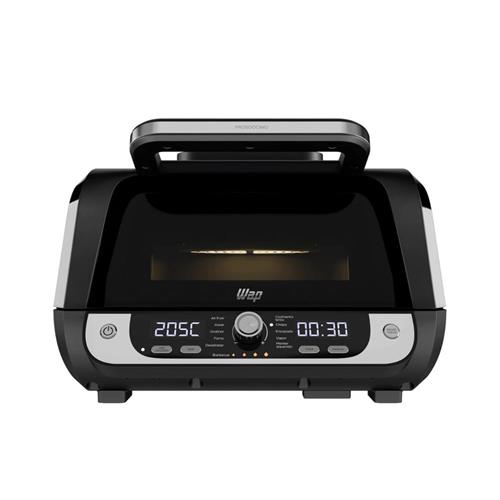 Fritadeira Elétrica Sem Óleo, WAP Air Fryer Barbecue Digital, 6,5L, 1500W, Painel Touch, Função Churrasqueira, Preta, 127V
