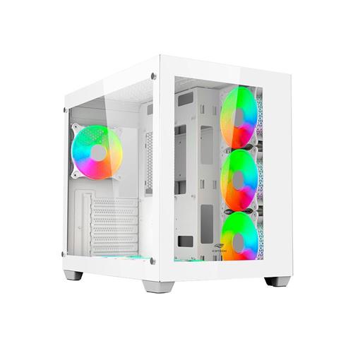Gabinete Gamer C3Tech Aquarius, Mid Tower, Vidro Temperado, ATX, White, Sem Fonte, Sem Fan