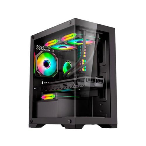 Gabinete Gamer K-Mex Poseidon CG-12H5, Mid Tower, Vidro Temperado, Sem Fonte, Sem Fan, Preto