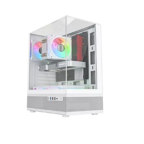 Gabinete Gamer Liketec Kingdom Snow, Mid Tower, Vidro Temperado, ATX, Sem Fonte, Sem Fans, Branco
