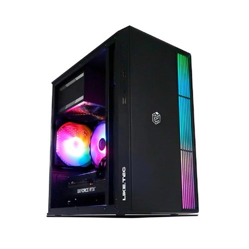 Gabinete Gamer Liketec Prime, Mid Tower, RGB, Lateral em Acrílico, 1x Cooler Fan, Preto