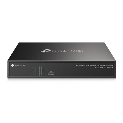 Gravador de Vídeo NVR Tp-link Vigi NVR1004H, 4 Canais, H.265+, Preto