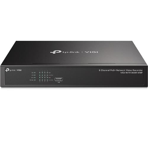 Gravador de Vídeo NVR Tp-link Vigi NVR1008H-8MP PoE+, 8 Canais, H.265+, Preto