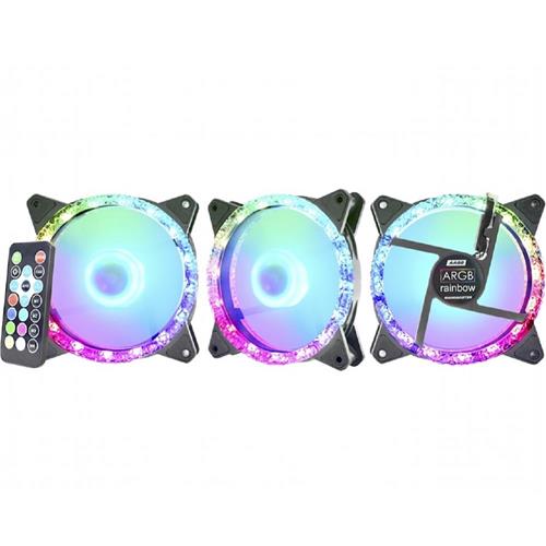 Kit Cooler para Gabinete K-MEX  AA-BDK1, ARGB, Fan 3x120mm, Controlador, Preto