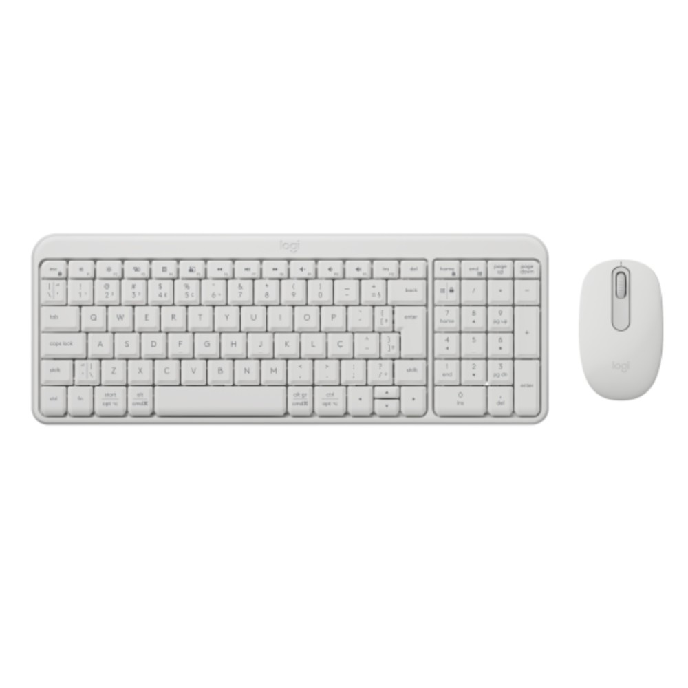 Kit Teclado e Mouse Sem Fio Logitech, MK250, Wireless USB, ABNT2, Branco