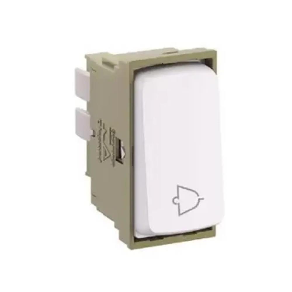 Módulo Pulsador para Campainha, Pial Legrand Zeffia, 680142BP, 2A 250V, Branco, Sistema Modular, Instalação Embutida