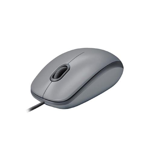 Mouse com fio USB Logitech M110 com Clique Silencioso, Design Ambidestro e Facilidade Plug and Play, Cinza - 910-006757