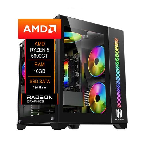 PC Gamer YON Ryzen 5 5600GT, B550M Aorus Elite DDR4, 16GB, SSD 480GB