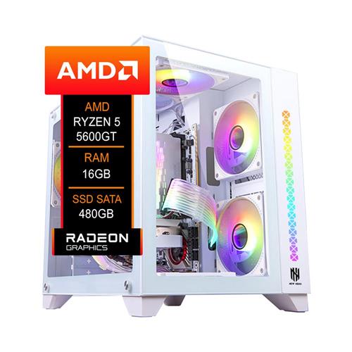 PC Gamer YON Ryzen 5 5600GT, B550M Aorus Elite DDR4, 16GB, SSD 480GB, Branco