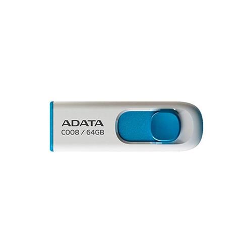Pen Drive Adata 64 GB, C008, USB 2.0, Branco e Azul - AC008-64G-RWE
