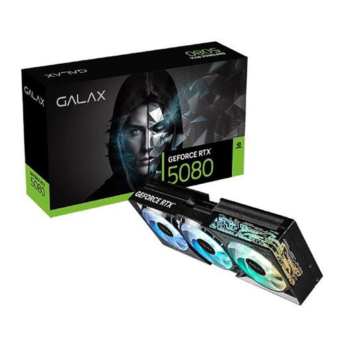 Placa de Vídeo Galax GeForce RTX 5080 1-Click OC, 16GB, GDDR7, 256-Bit, PCIe 5.0, Displayport, HDMI, Preto