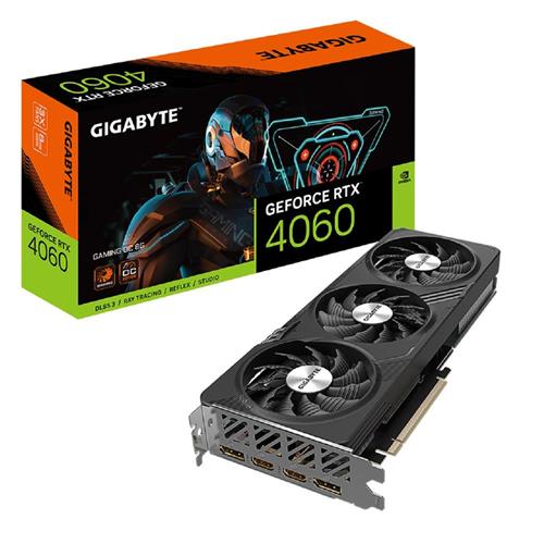 Placa de Vídeo Gigabyte GeForce RTX 4060 Gaming OC, 8GB, GDDR6, 128-Bit, RGB, Preto