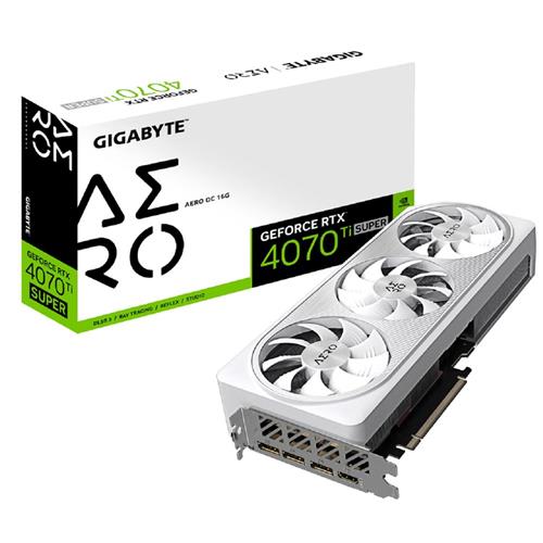 Placa de Vídeo Gigabyte GeForce RTX 4070 Ti Super Aero OC, 16GB, GDDR6X, 256-Bit, Branco