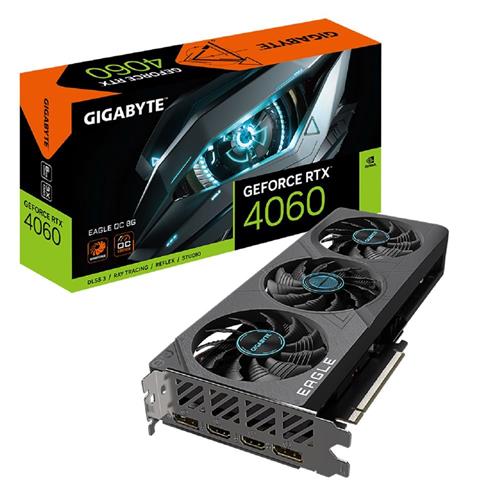 Placa de Vídeo Gigabyte GeForce RTX 4060 Eagle OC, 8GB, GDDR6, 128-Bit, Preto