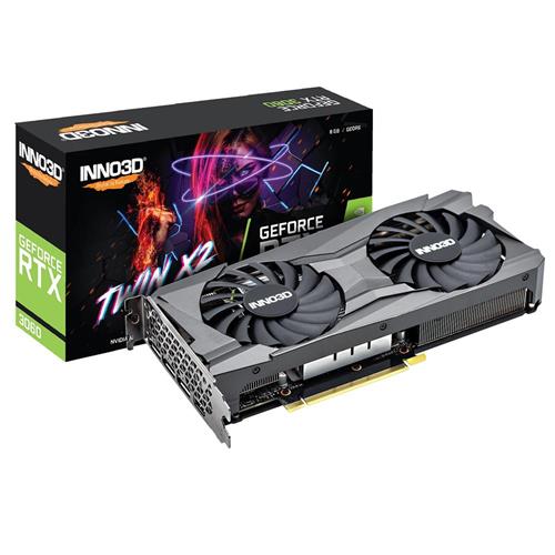 Placa de Vídeo INNO3D GeForce RTX 3060 Twin X2, 8GB, GDDR6, 128-Bit, Preto