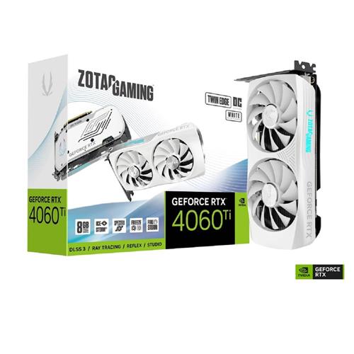 Placa de Vídeo Zotac Gaming GeForce RTX 4060 Ti Twin Edge OC, 8GB, GDDR6, 128-Bit, RGB, Branco