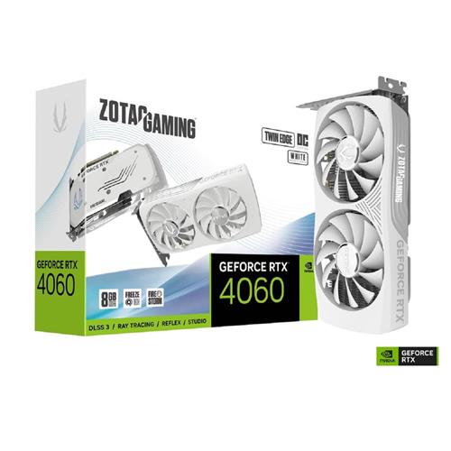 Placa de Vídeo Zotac Gaming GeForce RTX 4060 Twin Edge OC, 8GB, GDDR6, 128-Bit, Branco