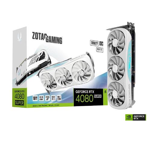 Placa de Vídeo Zotac Gaming GeForce RTX 4080 Super Trinity OC, 16GB, GDDR6X, 256-Bit, Spectra RGB, Branco