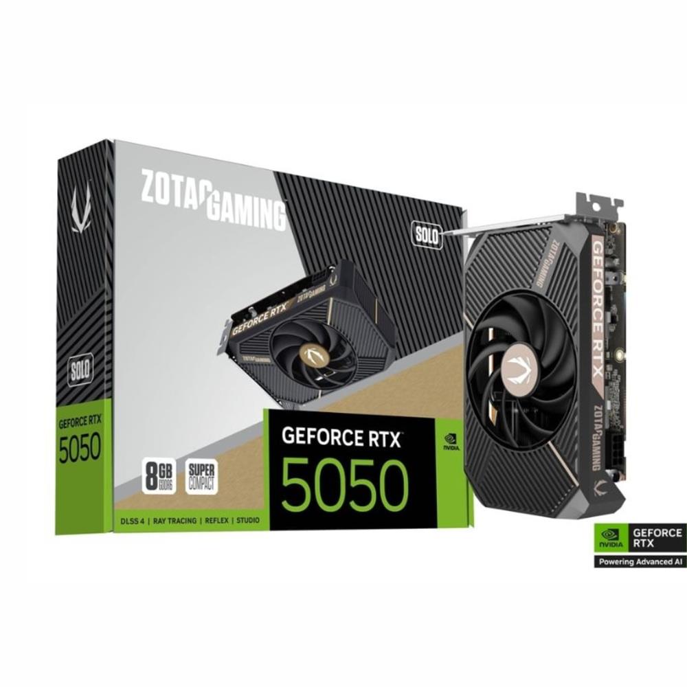 Placa de Vídeo ZOTAC GAMING GeForce RTX 5050 SOLO, 8 GB GDDR6, Compacta, Preto