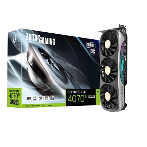 Placa de Vídeo Zotac RTX 4070 Ti SUPER Trinity OC, 16GB, GDDR6X, 256 Bit - ZT-D40730J-10P