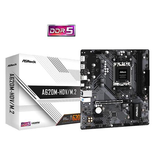 Placa Mãe ASRock A620M-HDV/M.2, Chipset A620, AMD AM5, mATX, DDR5