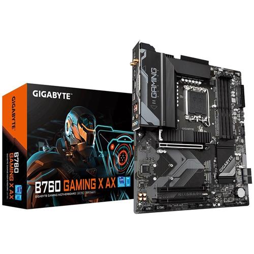 Placa Mãe Gigabyte B760 GAMING X AX, Chipset B760, Intel LGA1700, ATX, DDR5