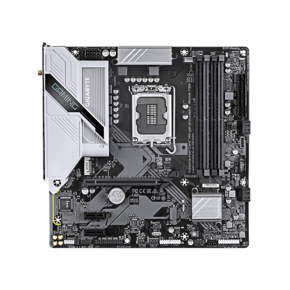 Placa-Mãe Gigabyte B760M Gaming Plus WIFI, Intel B760, LGA 1700, mATX, DDR4, Wi-Fi 6, Bluetooth 5.3, PCIe 4.0, M.2 NVMe