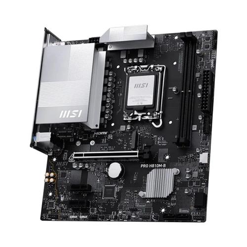 Placa-mãe MSI PRO H810M-B, Intel LGA1851, Chipset H810, DDR5 128GB 6400MHz, M.2 PCIe 4.0 NVMe, HDMI 4K, DisplayPort, LAN 2.5G, Prata