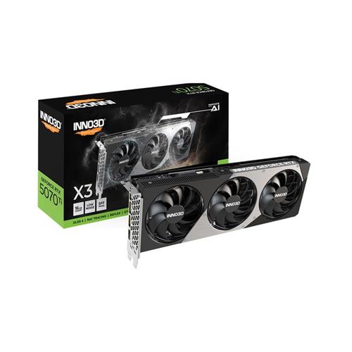 Placa De Vídeo INNO3D Geforce RTX5070 TI X3, 16GB, GDDR7, 256bits, DLSS 4, N507T3-16D7-176068N