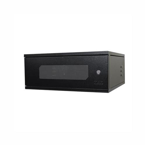 Rack de Parede Max Eletro, Padrão 19", Porta com Visor Acrílico, Chave de Segurança, Estrutura em Aço Carbono SAE 1020