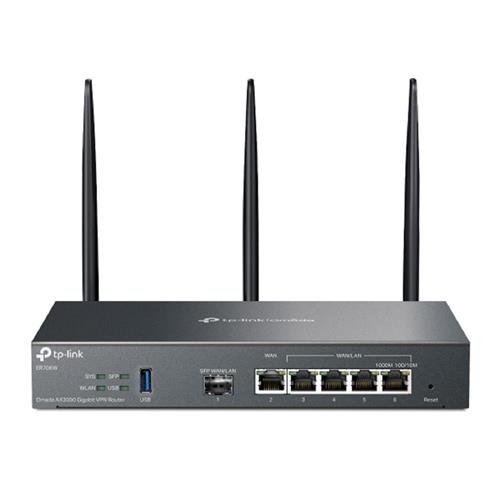 Roteador TP-LINK Omada ER706W, VPN, 5 Portas, Dual band, AX3000, USB 3.0, Gigabit, Preto