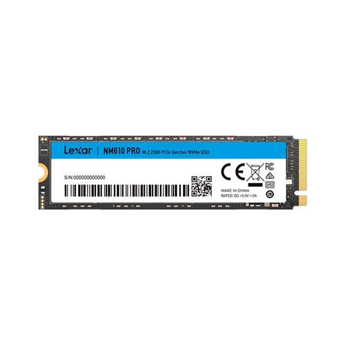 SSD Lexar NM610 Pro, 500GB, M.2 NVMe 2280, Leitura 3300MB/s e Gravação 1700MB/s
