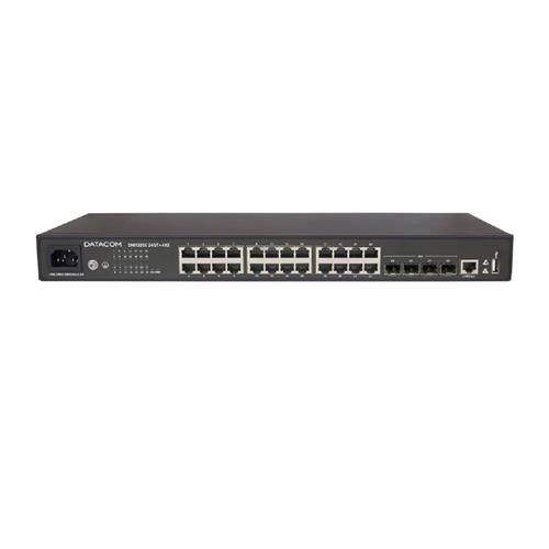 Swith Datacom DM1205E 24GT+4XS, 24 Portas, Gerenciável, VLAN, ACL, DHCP, IPv6, IPv4, Preto