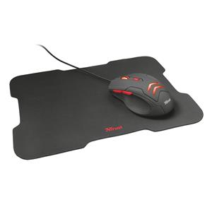 Kit Gamer Mouse e Mousepad Ziva , 3000 DPI , USB , LED Vermelho , Preto
