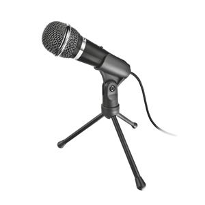 Microfone Trust Starzz Versátil , 3.5mm , Com Tripé , Para PC e Notebook , Preto