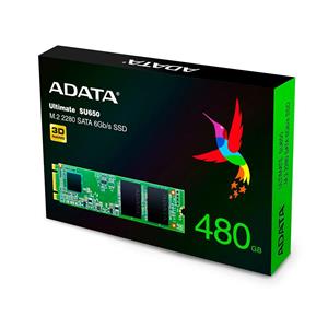SSD Adata Ultimate SU650 , 480GB , M.2 Sata 2280 , Leitura 550MB/s e Gravação 510MB/s