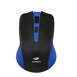 Mouse Sem Fio C3Tech RC Nano M-W20BL , 1000 DPI , 4 Botões , Azul e Preto
