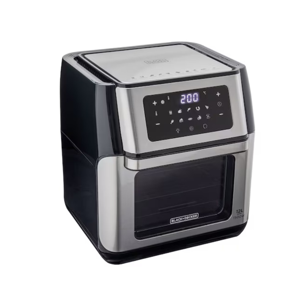 Air Fryer Oven Black+Decker , Gourmand Gris , AFO12G , 5 em 1 , 12L , 1500W , Digital , Cinza e Preta