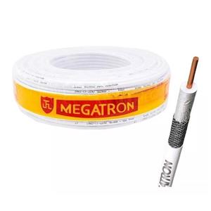 Cabo Coaxial Rg6 95% Malha Megatron Rolo 100 Metros Branco
