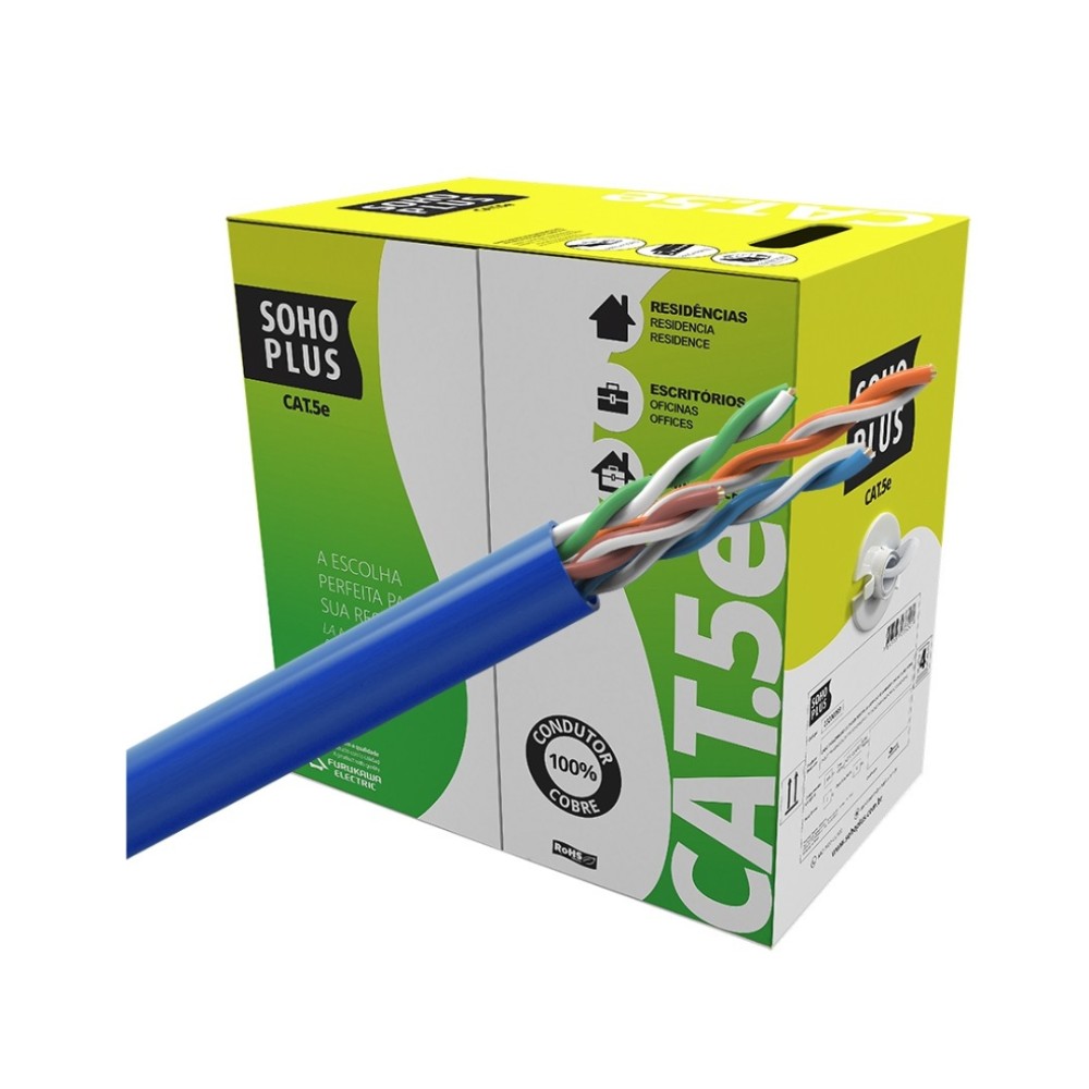 Cabo de Rede , Furukawa , SohoPlus , Cat5e , U/UTP , LSZH , 305m , Azul Claro