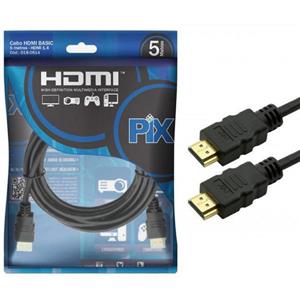 Cabo HDMI GOLD 1.4 - 4K ULTRA-HD 15P 5 Metros Pix 018-0514
