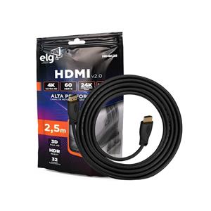 Cabo HDMI 2.0 , ELG HD4K25 , 2,5 m , 4K , 60 Hz , Preto