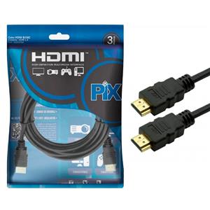Cabo HDMI Pix Gold 1.4 4k 3d Ultra Hd 15p 3 Metros 018-0314
